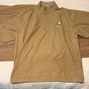 Ashworth Men's Beige Khaki Short Sleeve Jacket Golf Cinch Pockets XL Tahoe
